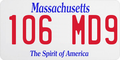 MA license plate 106MD9