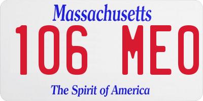 MA license plate 106ME0