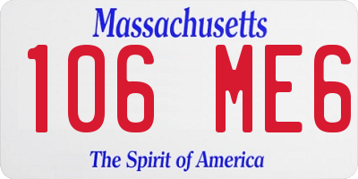 MA license plate 106ME6