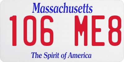 MA license plate 106ME8