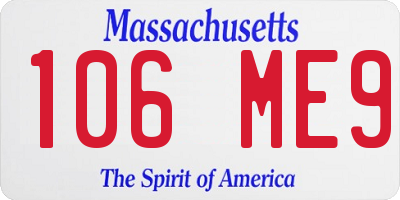 MA license plate 106ME9