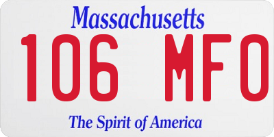 MA license plate 106MF0
