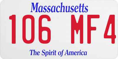 MA license plate 106MF4