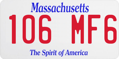 MA license plate 106MF6