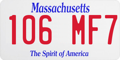 MA license plate 106MF7