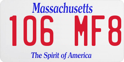MA license plate 106MF8