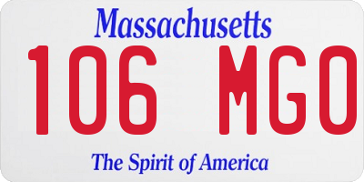 MA license plate 106MG0