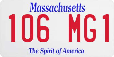 MA license plate 106MG1