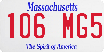 MA license plate 106MG5