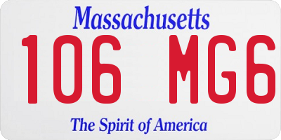 MA license plate 106MG6