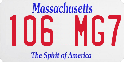 MA license plate 106MG7