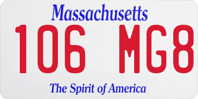 MA license plate 106MG8