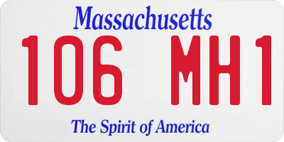 MA license plate 106MH1