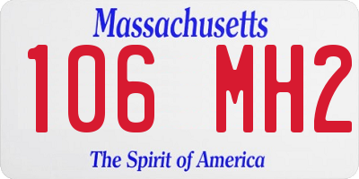 MA license plate 106MH2