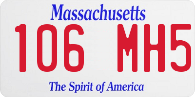 MA license plate 106MH5