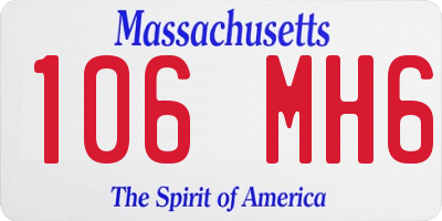 MA license plate 106MH6