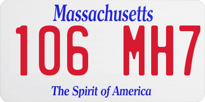 MA license plate 106MH7
