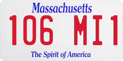 MA license plate 106MI1