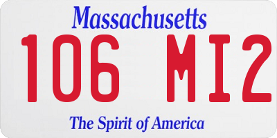 MA license plate 106MI2