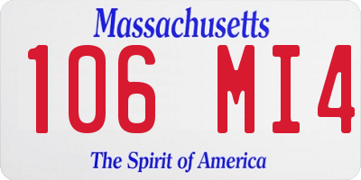 MA license plate 106MI4