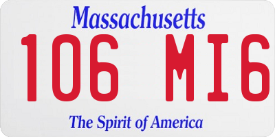 MA license plate 106MI6