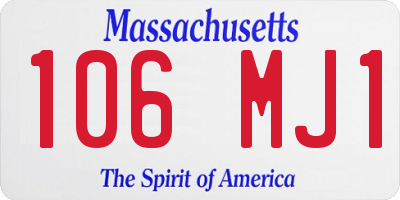 MA license plate 106MJ1