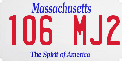 MA license plate 106MJ2