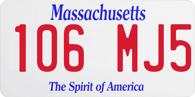 MA license plate 106MJ5
