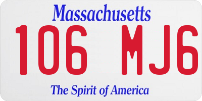 MA license plate 106MJ6