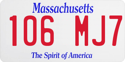 MA license plate 106MJ7