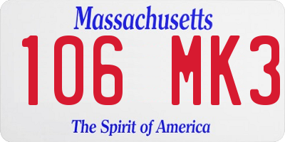 MA license plate 106MK3