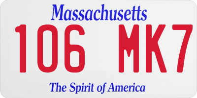 MA license plate 106MK7