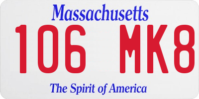 MA license plate 106MK8
