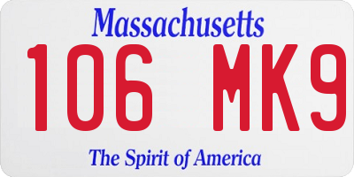 MA license plate 106MK9