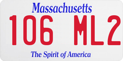 MA license plate 106ML2