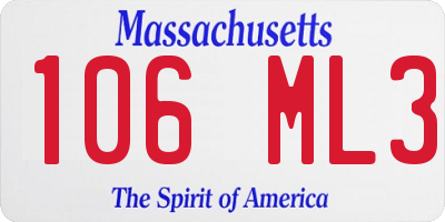 MA license plate 106ML3