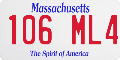 MA license plate 106ML4
