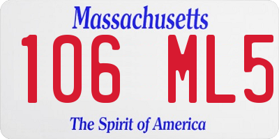 MA license plate 106ML5