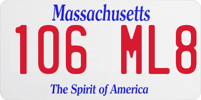 MA license plate 106ML8