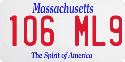 MA license plate 106ML9