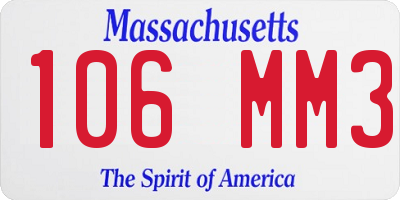 MA license plate 106MM3