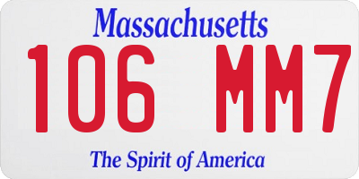 MA license plate 106MM7