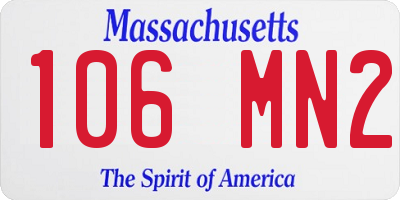 MA license plate 106MN2