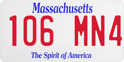MA license plate 106MN4