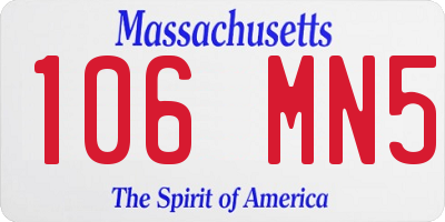 MA license plate 106MN5