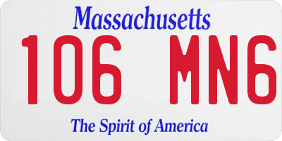 MA license plate 106MN6