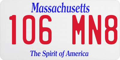 MA license plate 106MN8