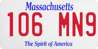 MA license plate 106MN9