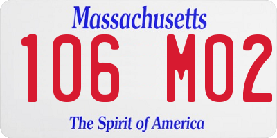 MA license plate 106MO2
