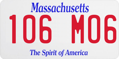 MA license plate 106MO6